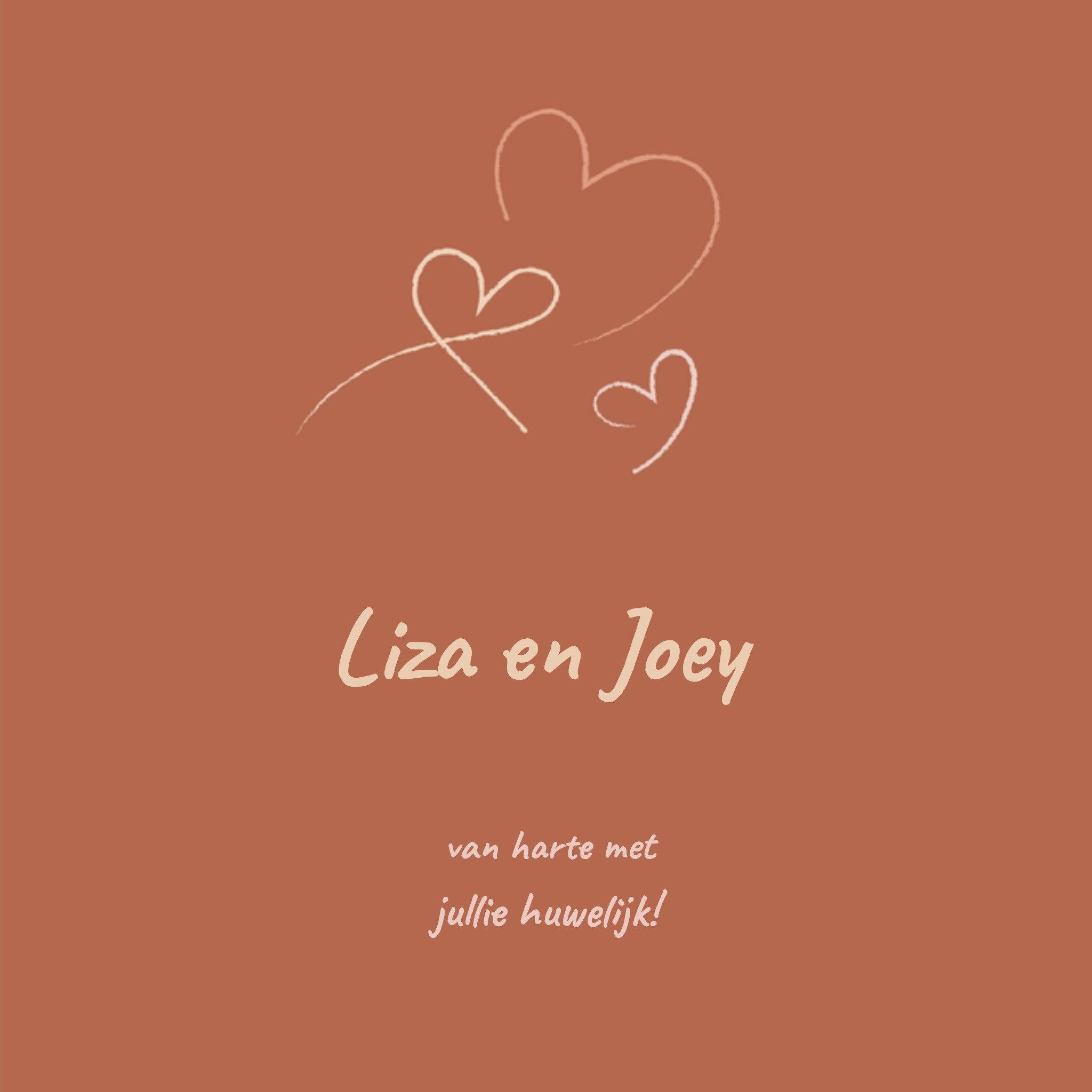 Greetz Huwelijkskaart MR MRS Hartjes Vierkant