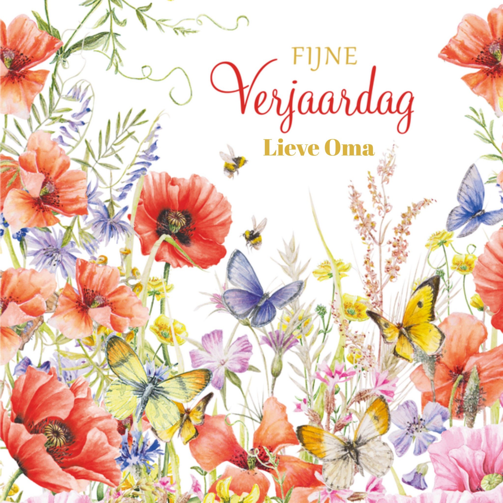 Verjaardagskaart Bloemen Lieve Oma Vierkante Kaart Janneke Brinkman