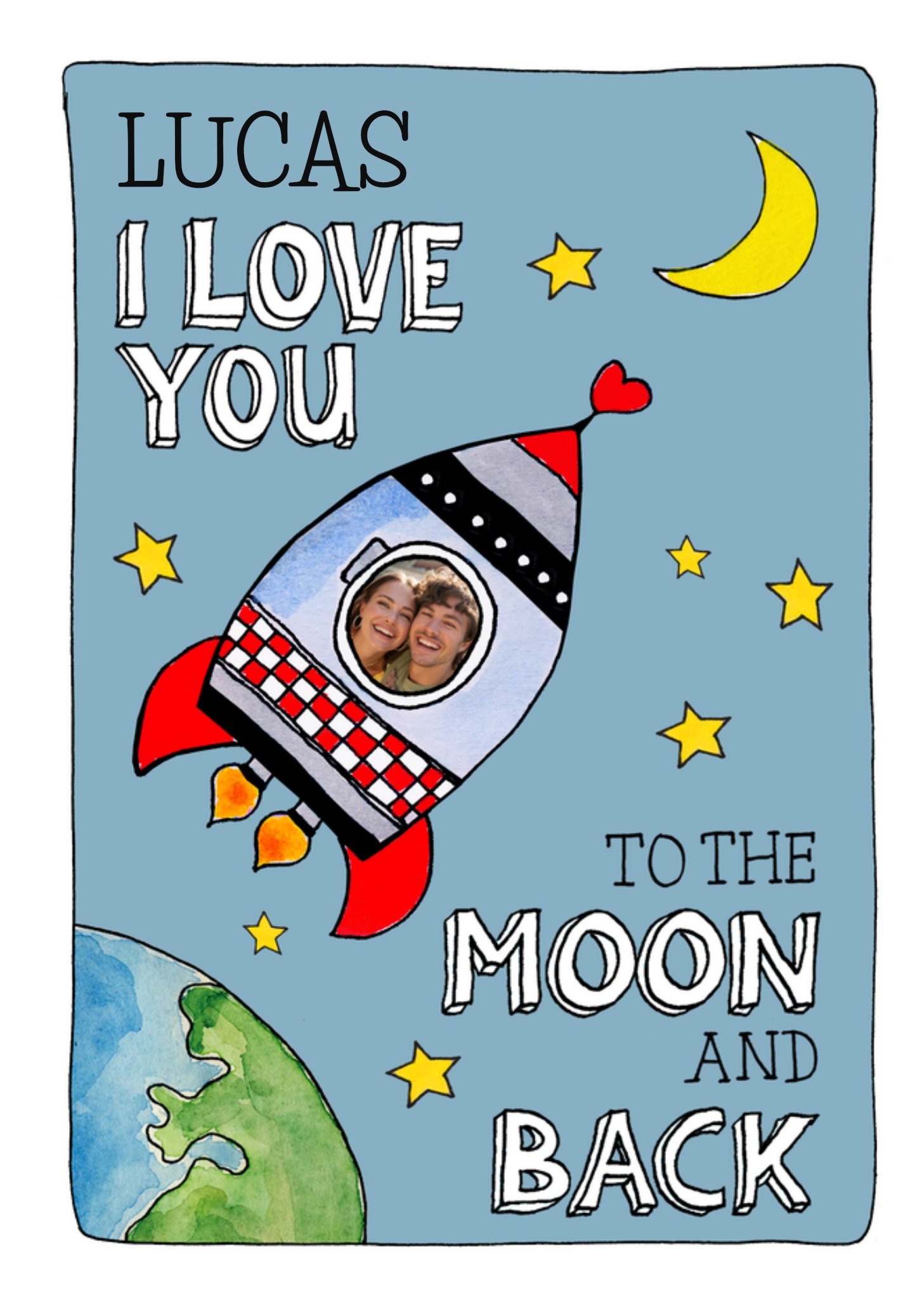 Sandysign Valentijnskaart I love you to the moon and back Kaart Greetz