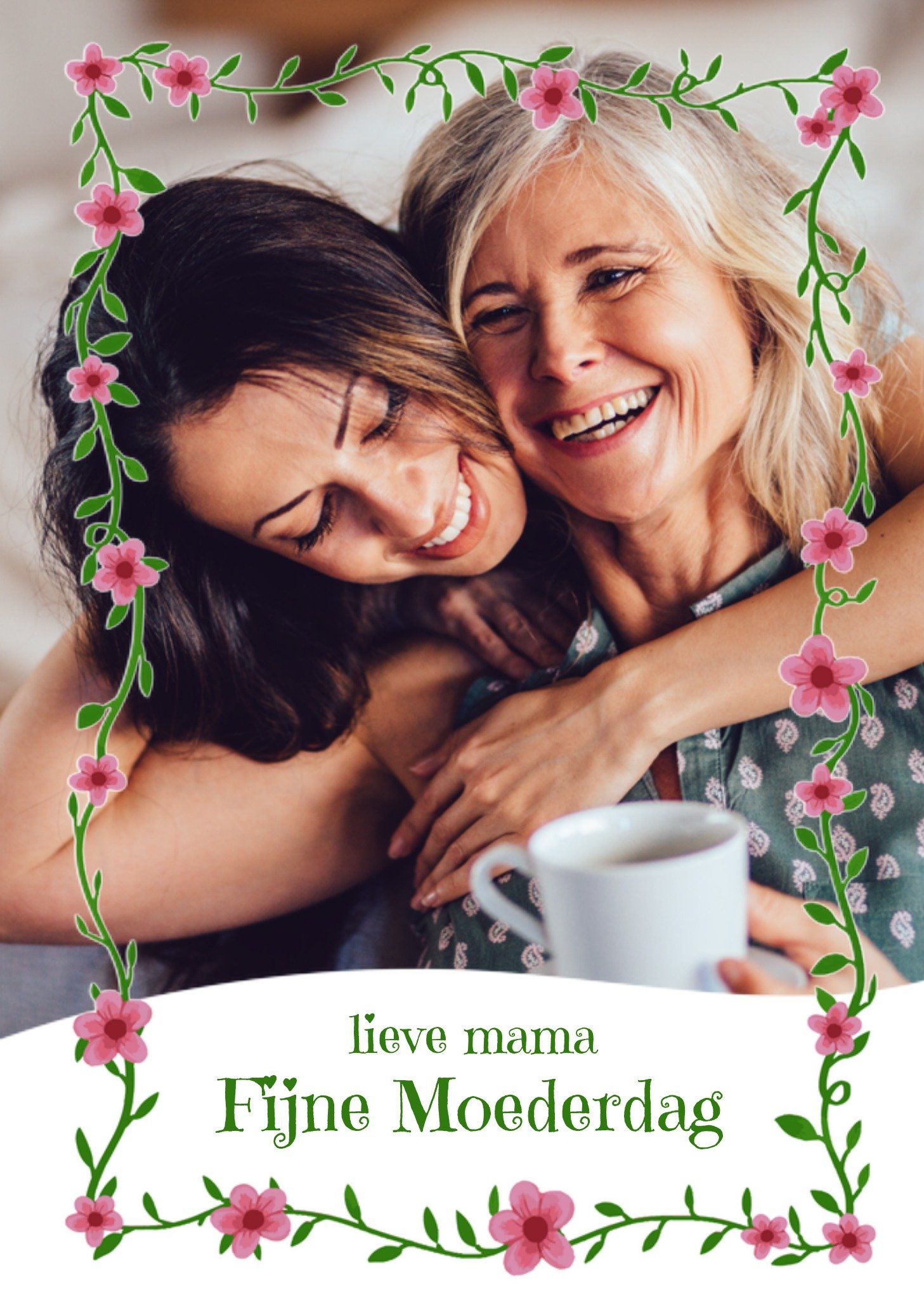 Greetz Moederdagkaart Roze bloemen Standard Card