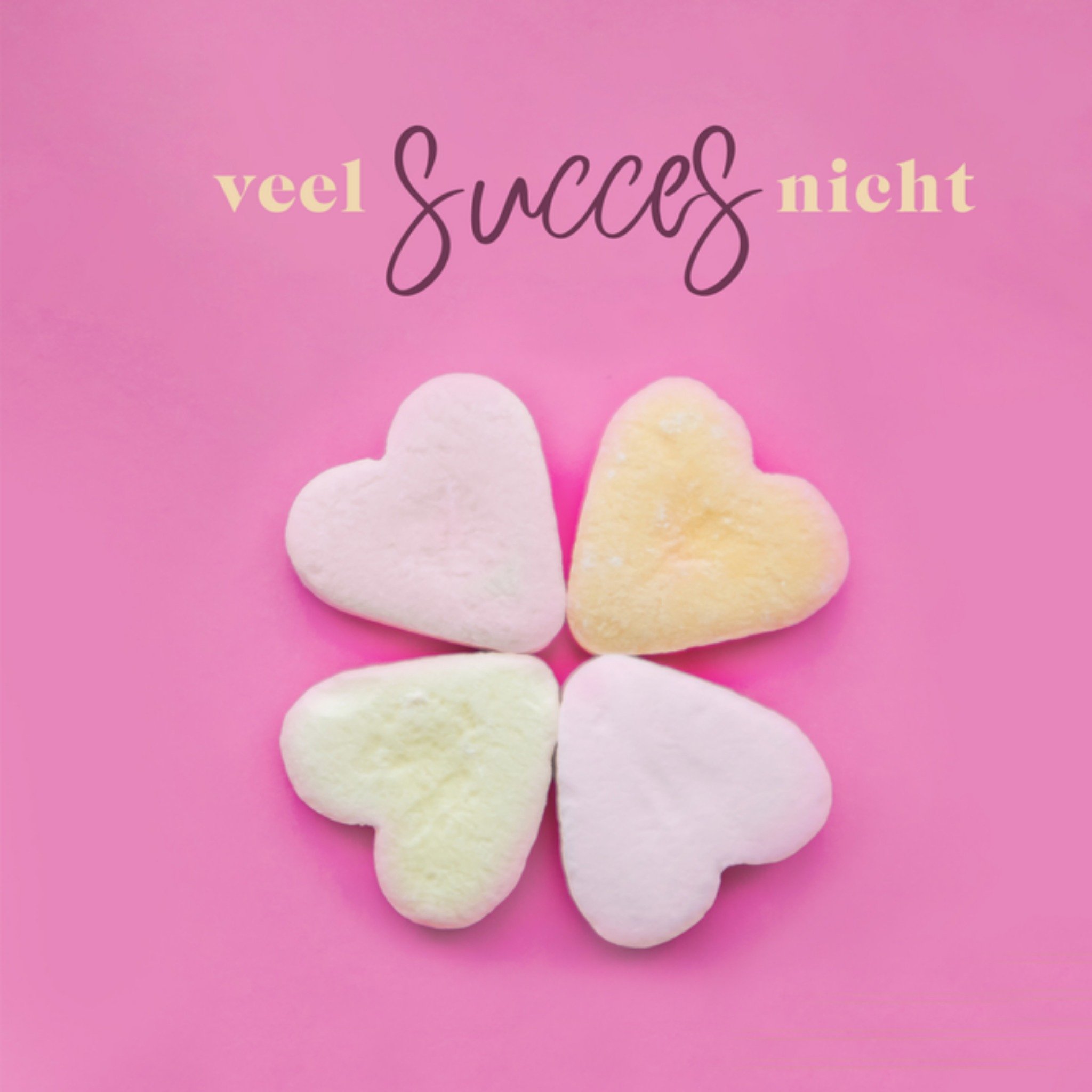 Succeskaart Nichtje Harten Vierkante Kaart Photoflash