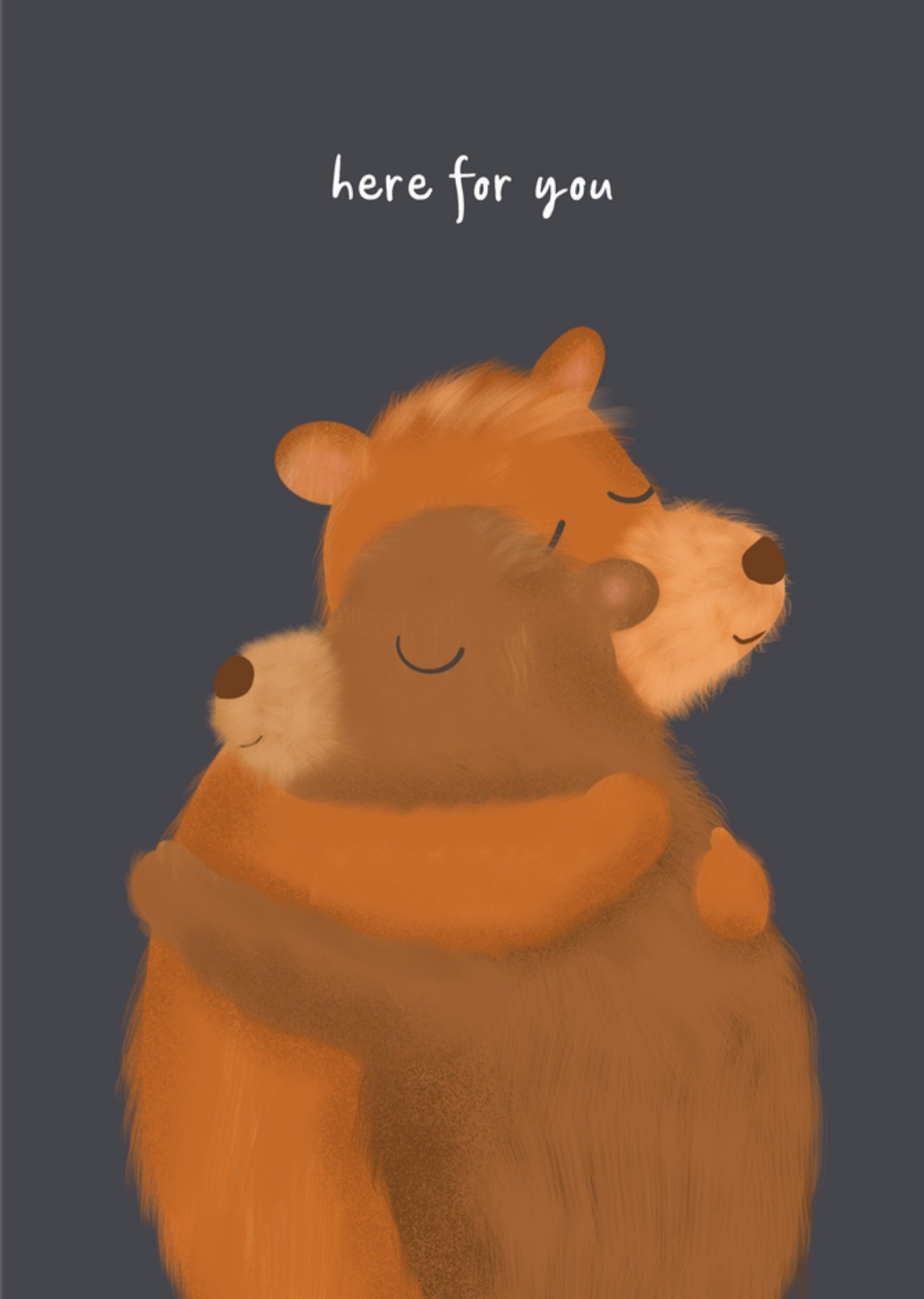 Denken aan kaart Knuffelbeer hug Lief Kaart Tsjip