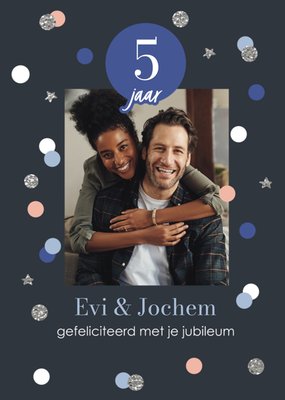 Greetz | Jubileum kaart | 5 Jaar | Gefeliciteerd Met Je Jubileum | Aanpasbare fotos een tekst
