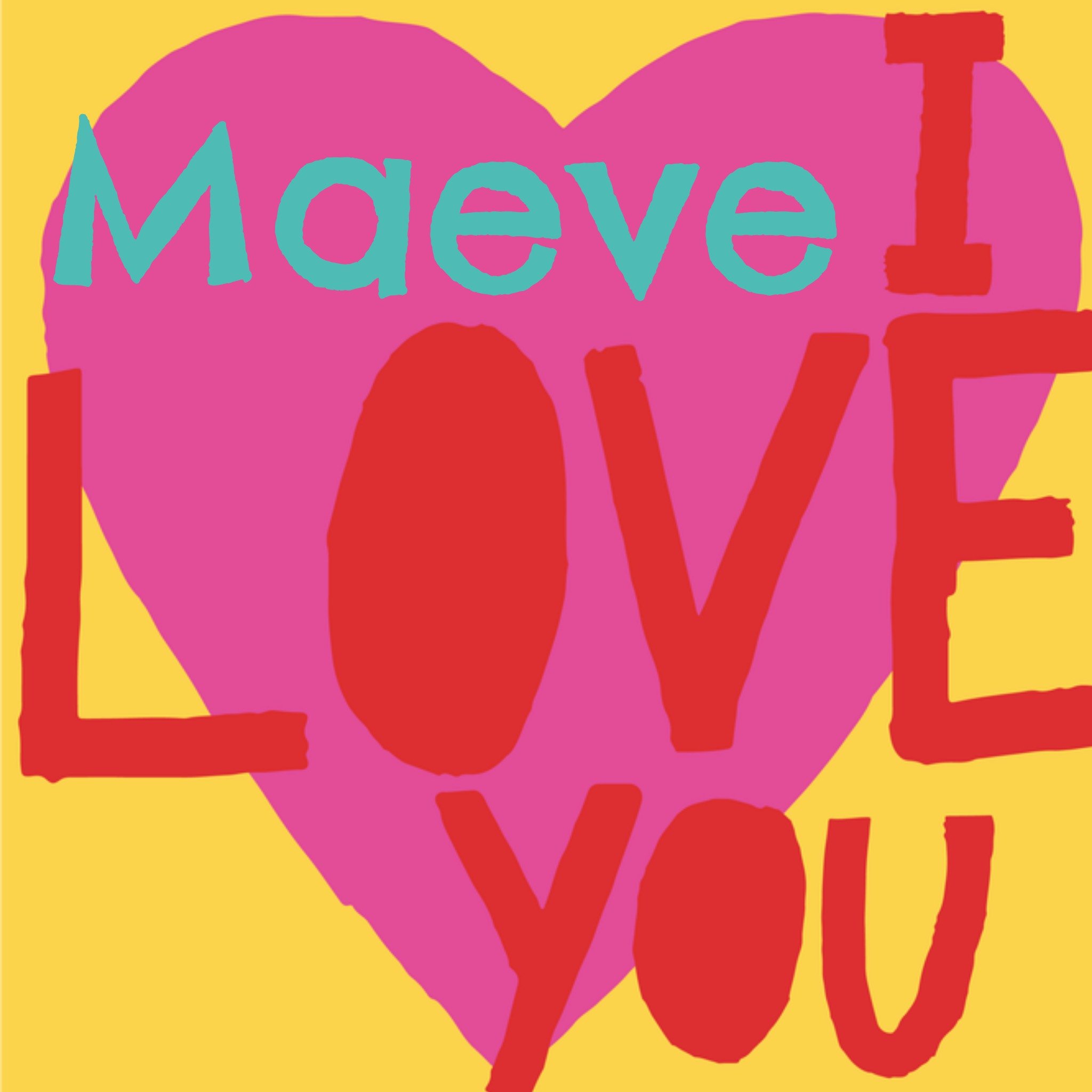 Greetz Valentijnskaart I love you Met naam Vierkant