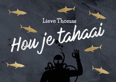 Hou Je Taai Geïllustreerd Duiker Met Haaien Sterkte Kaart