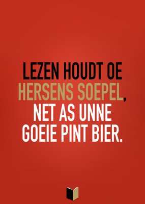 Greetz | Boekenweek 2025 kaart | Lezen houdt oe hersens soepel | Brabants