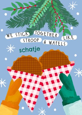 Greetz | Kerstkaart | Stroopwafels | Aanpasbare tekst