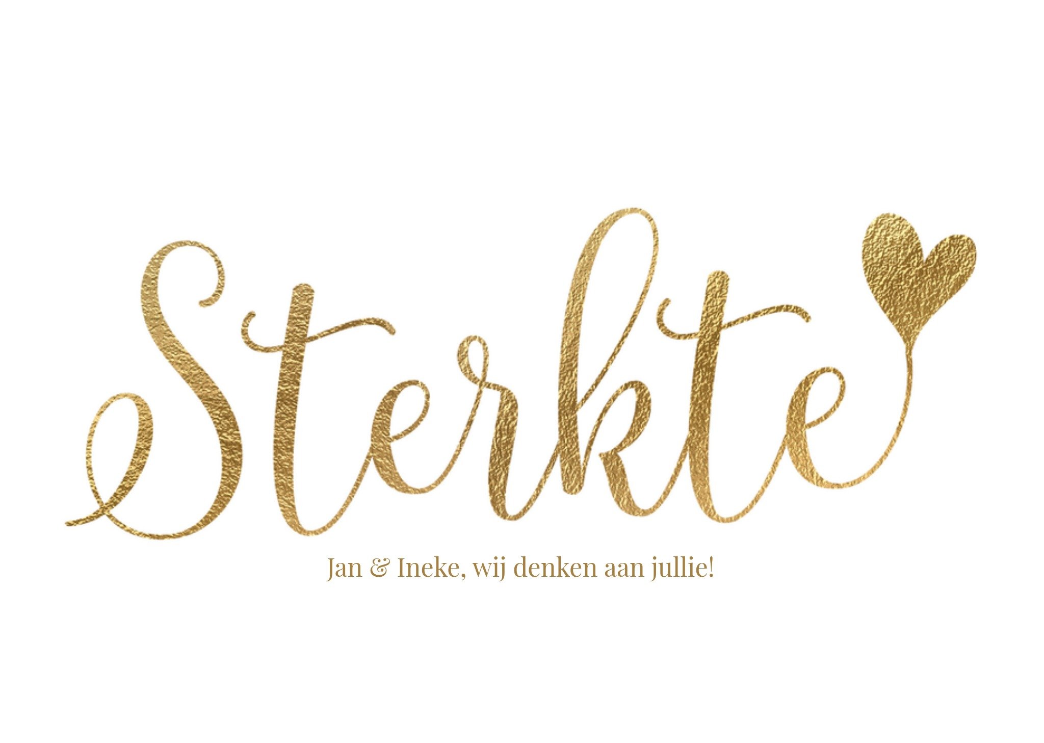 Sterkte kaart Gouden hartje Kaart Luckz