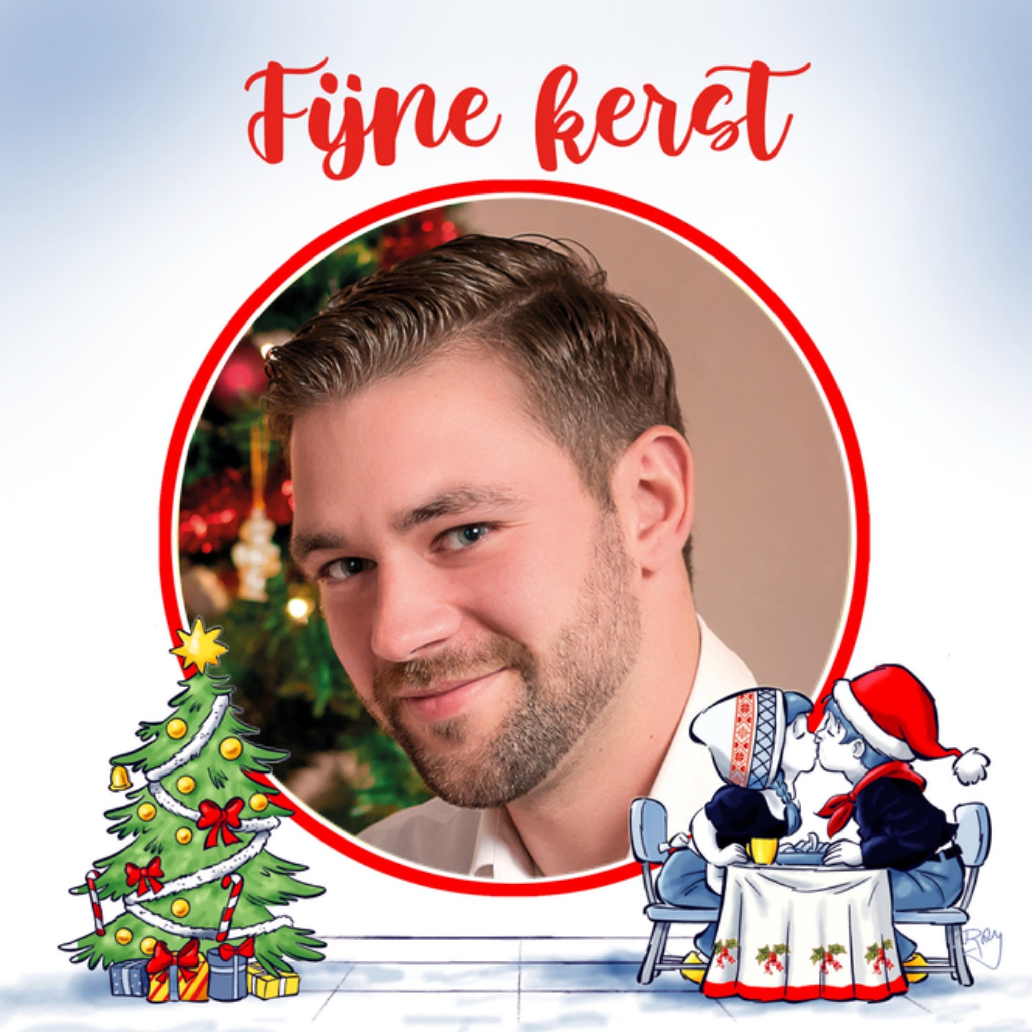 Kerstkaart fotokaart Old Dutch