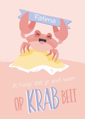 Tante Kaartje | Beterschapskaart | Blije krab