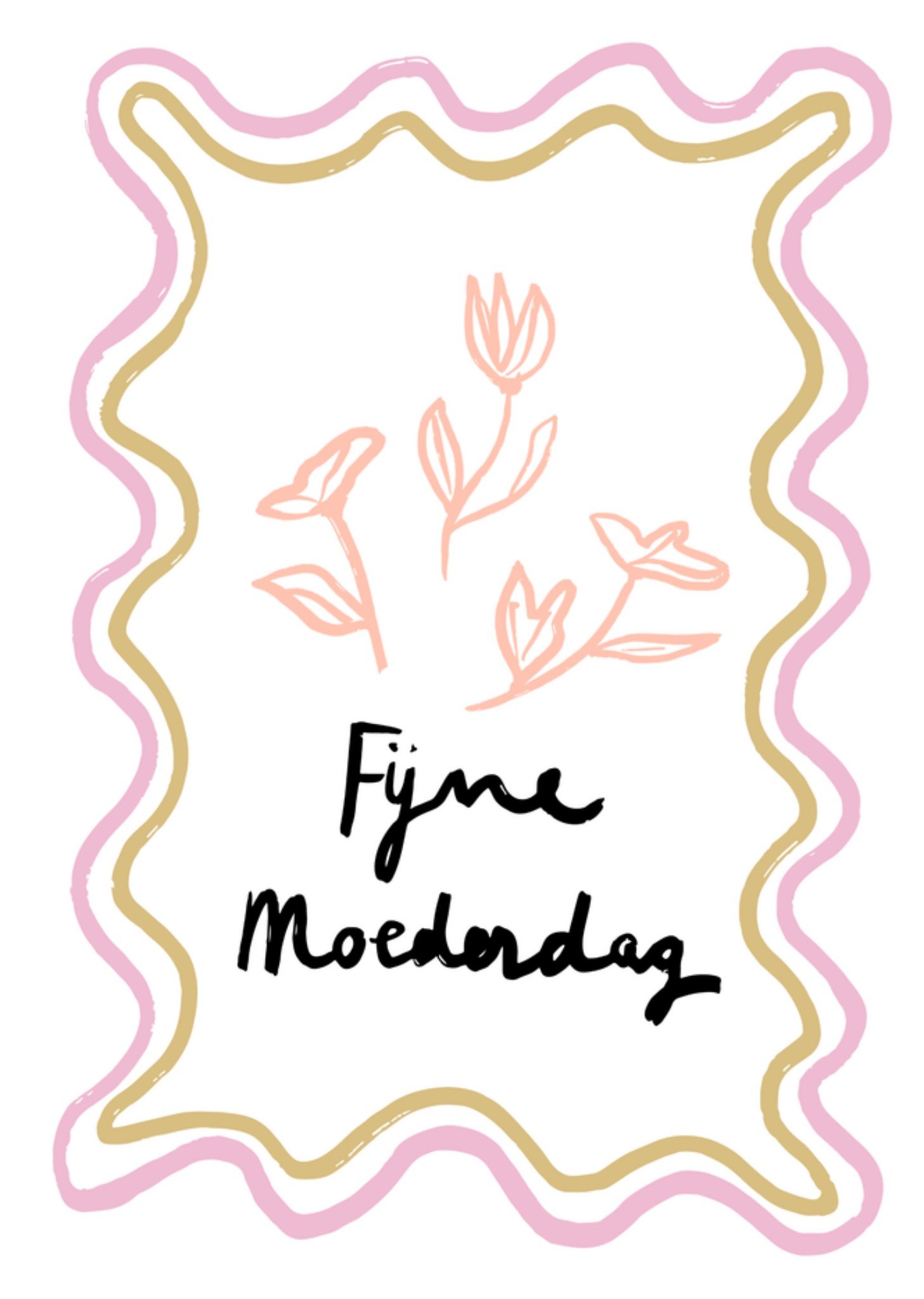 Greetz | Moederdagkaart | Fijne Moederdag | Handgetekende bloemen | Standard Card