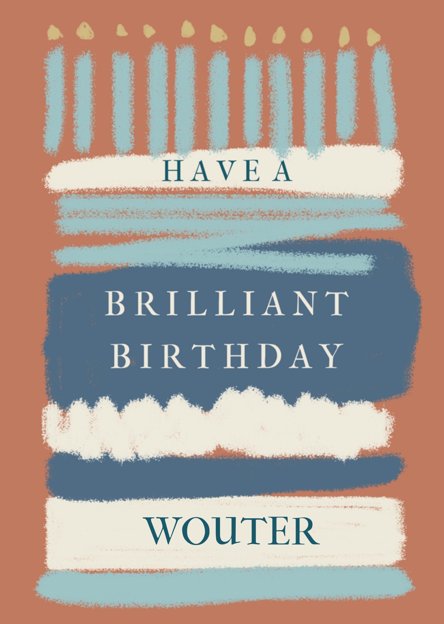 Verjaardagskaart Verjaardagstaart Met naam Greetz