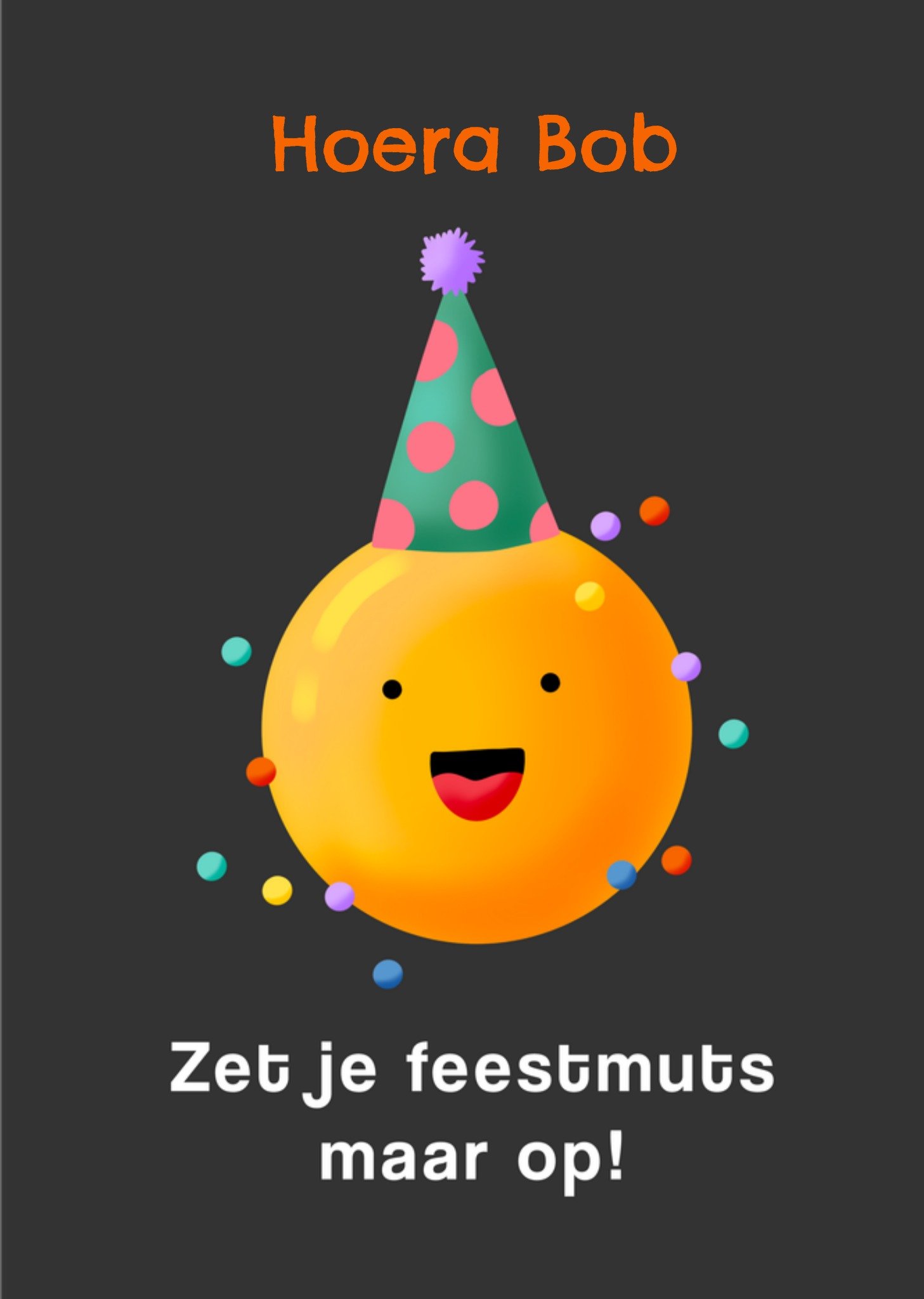 Verjaardagskaart Feestmuts Met naam Greetz