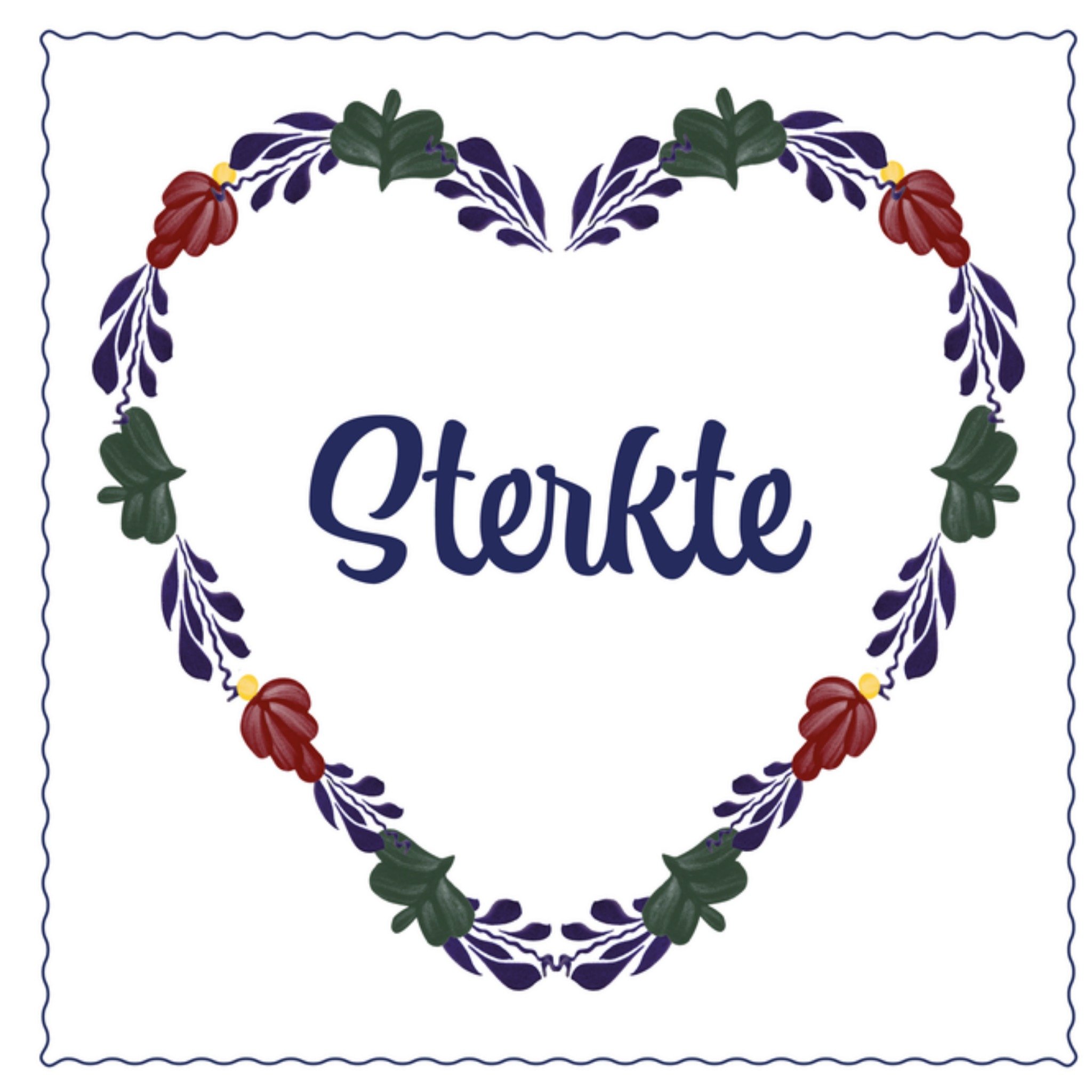 Sterkte kaart Hart Vierkante Kaart Boerenbont