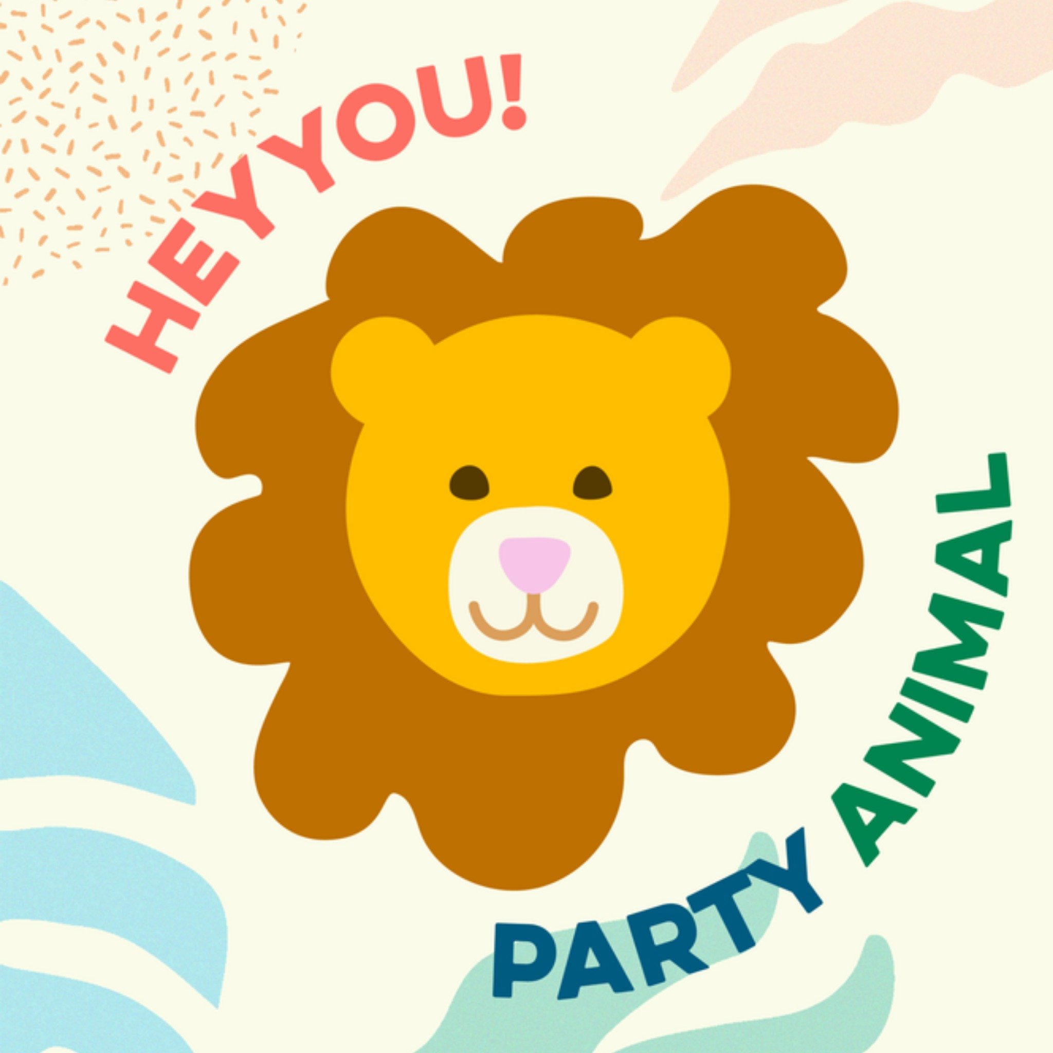 Greetz Verjaardagskaart Leeuw Kind Vierkant