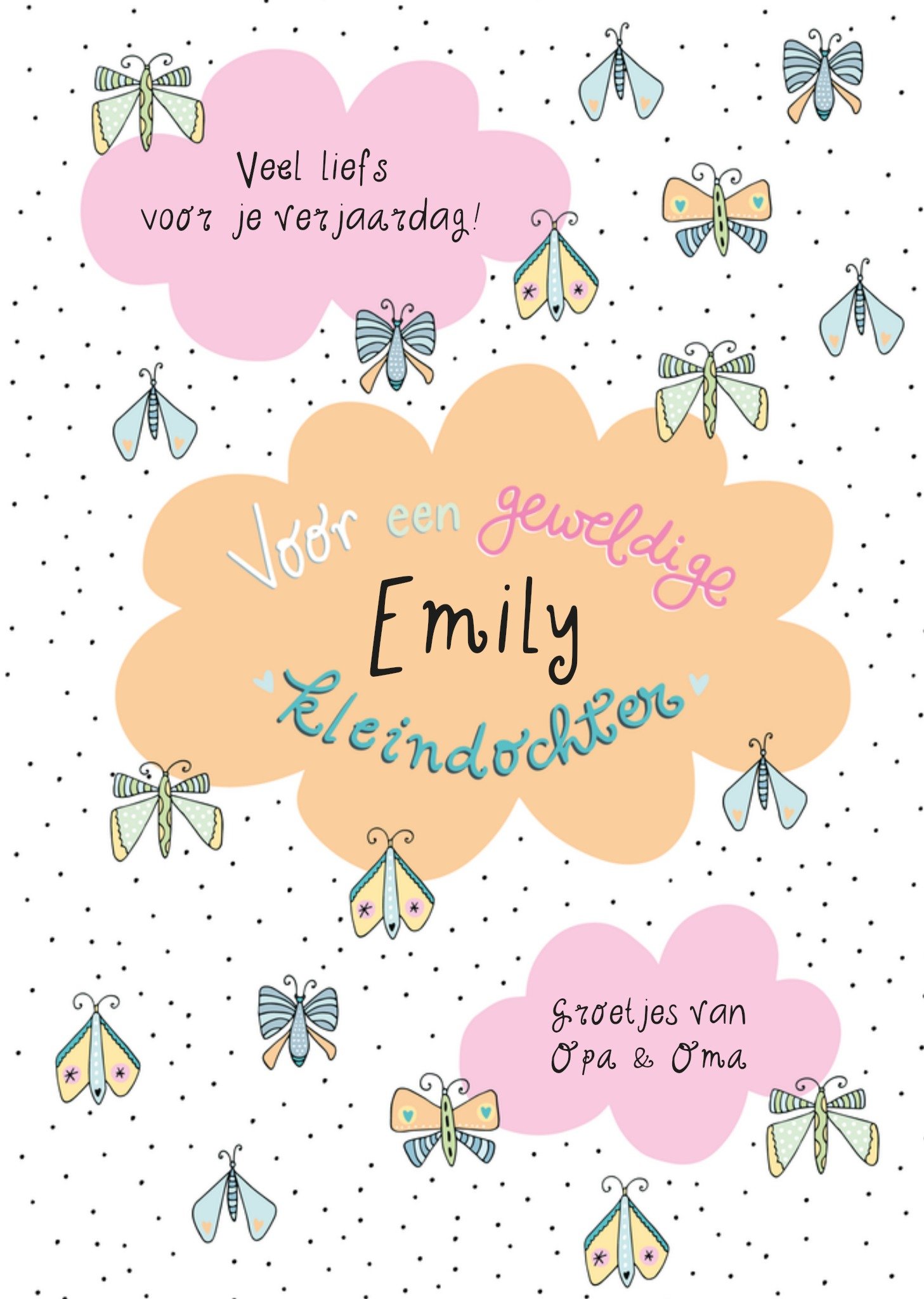 Verjaardagskaart Kleindochter Vlinders Kaart Funny Side Up