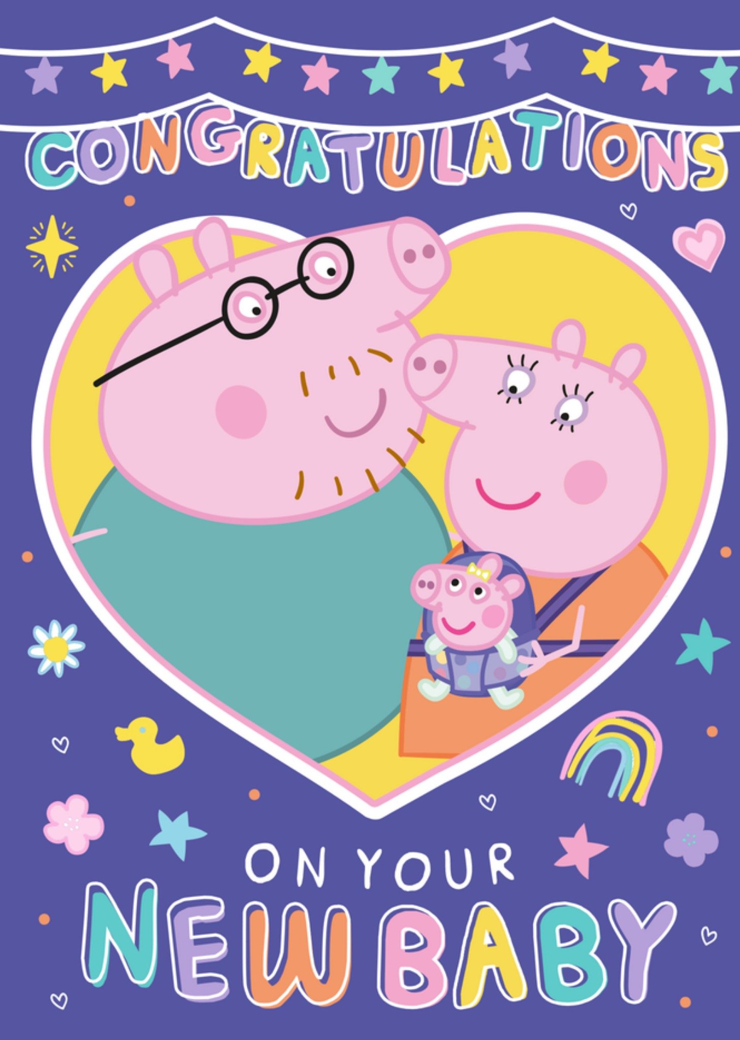 Geboortekaart Congratulations On Your New Baby Kaart Peppa Pig