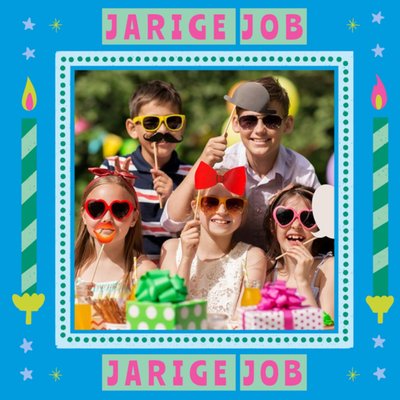 Jarige Job Foto Upload Met Kaarsen Kaart
