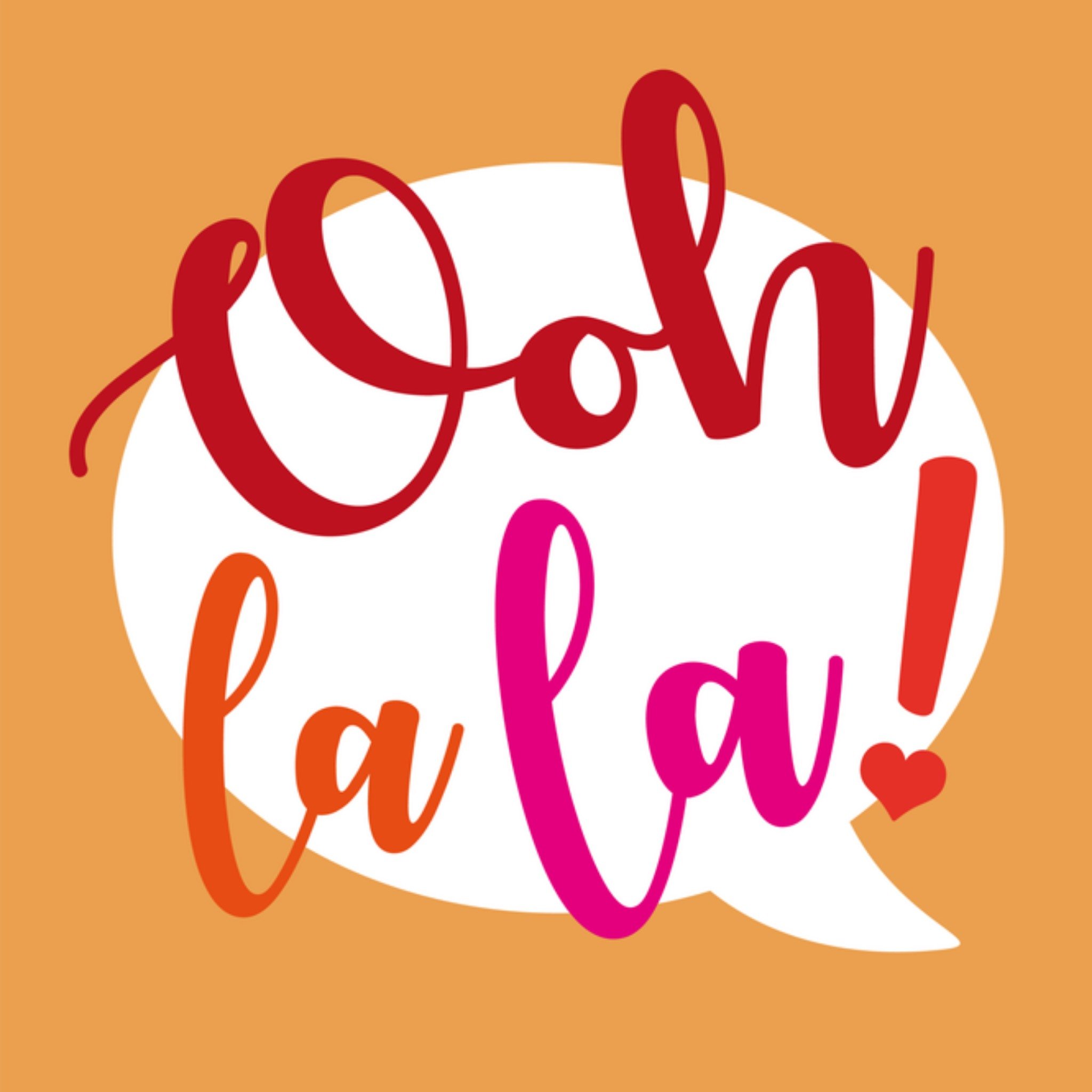 Valentijnskaart Ooh la la! Vierkante Kaart Paperclip