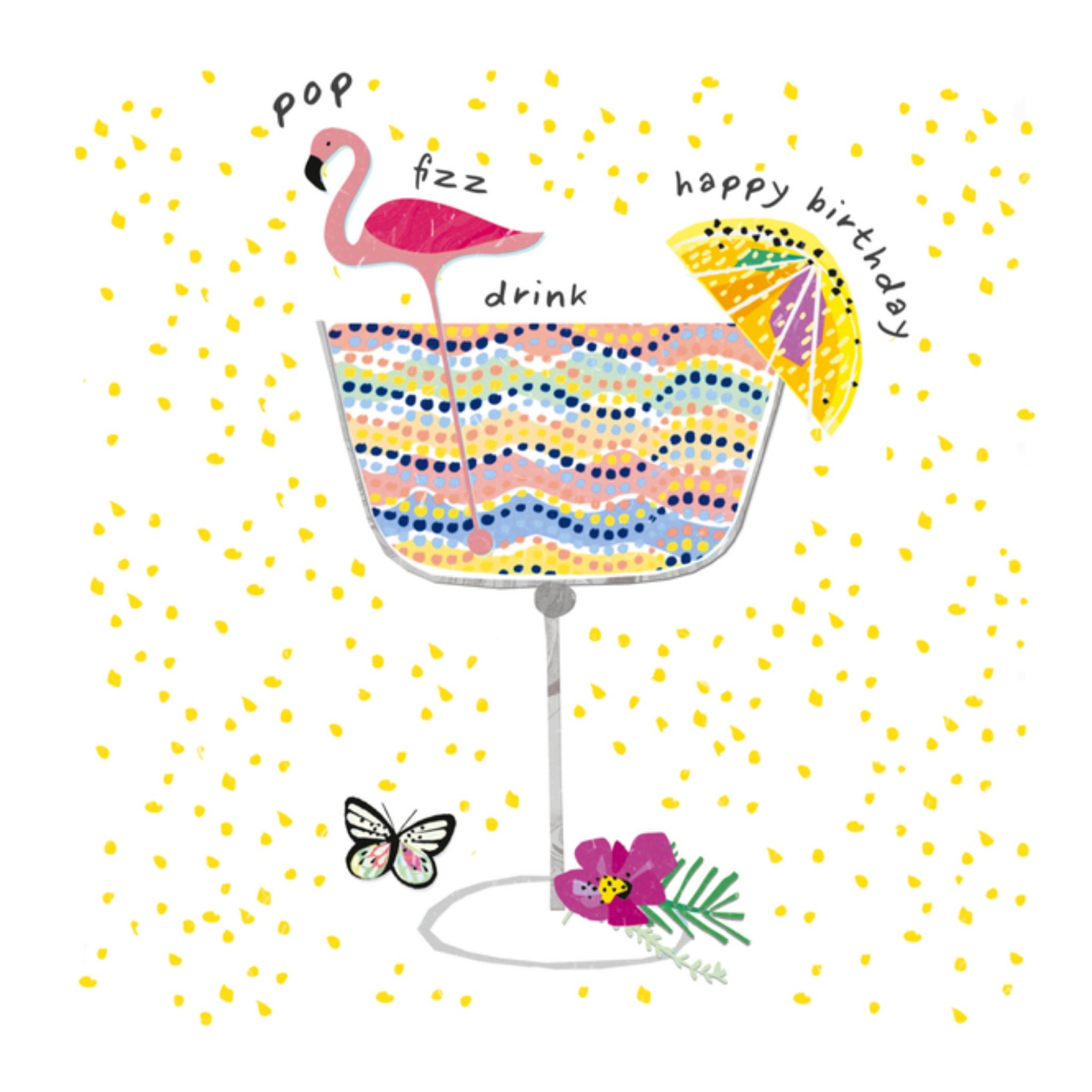 Verjaardagskaart cocktail Vierkante Kaart Paperlink