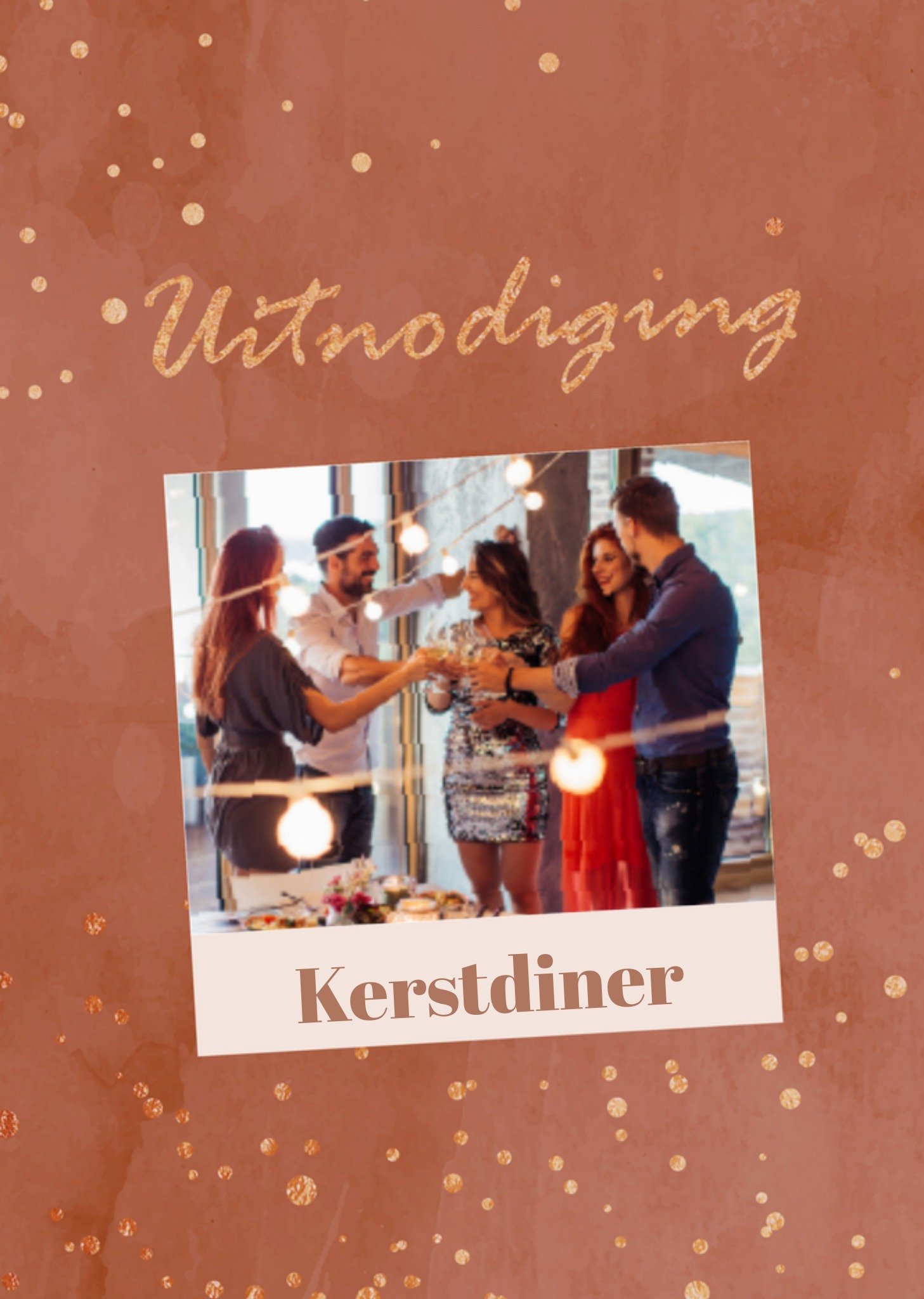 Uitnodiging kerstdiner fotokaart Greetz