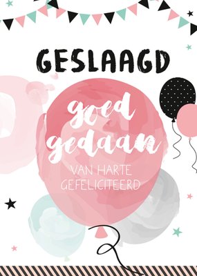 Paperclip | Geslaagd kaart | ballon | pastel