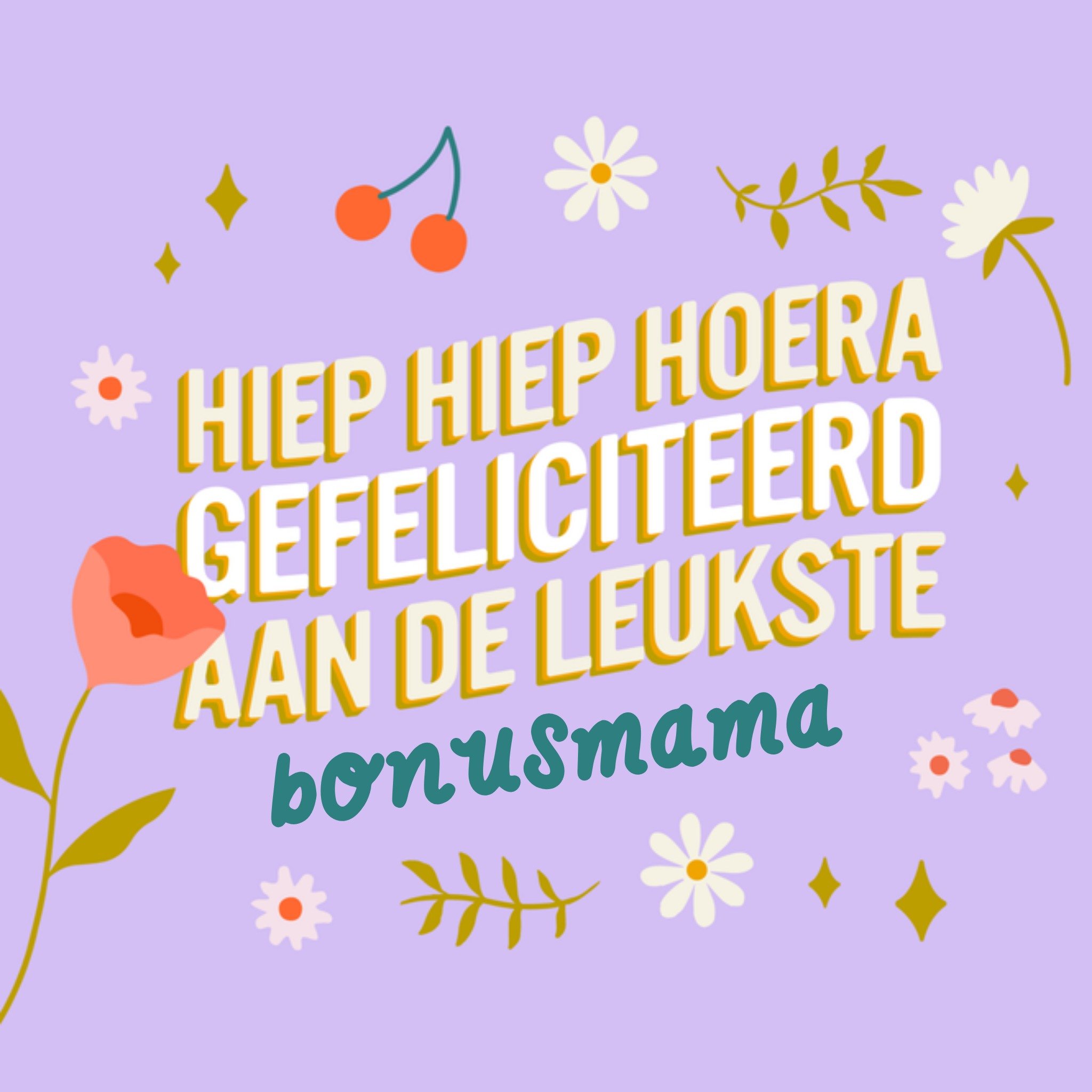 Greetz Verjaardagskaart bonusmama Vierkant