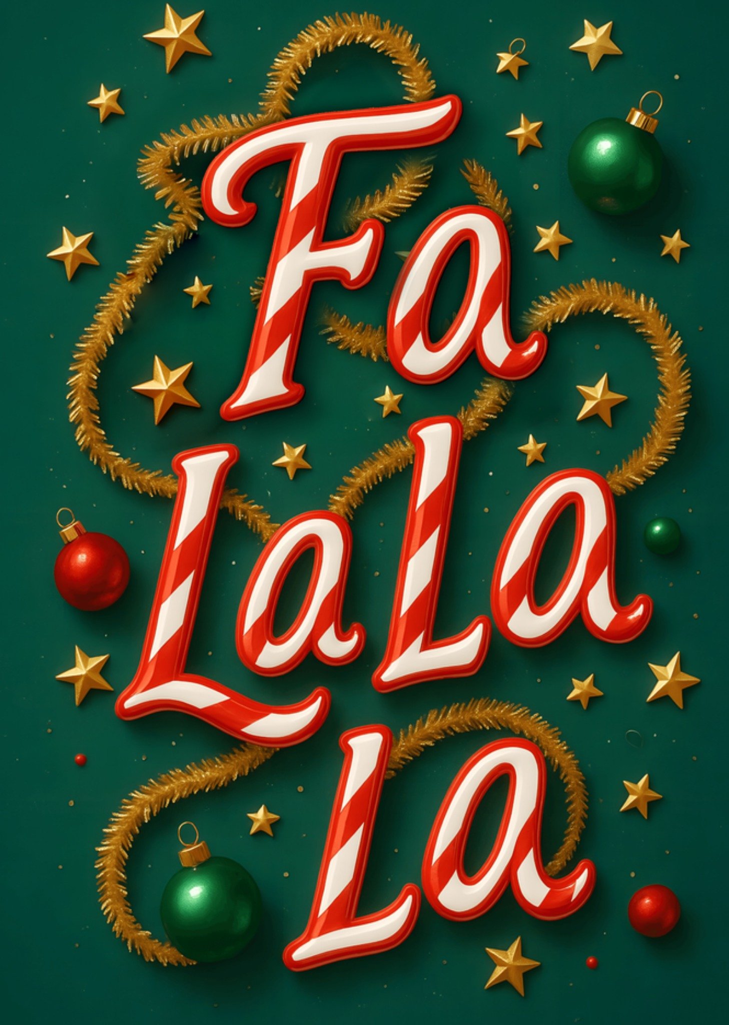 Greetz Kerstkaart Fa la la la Standard Card