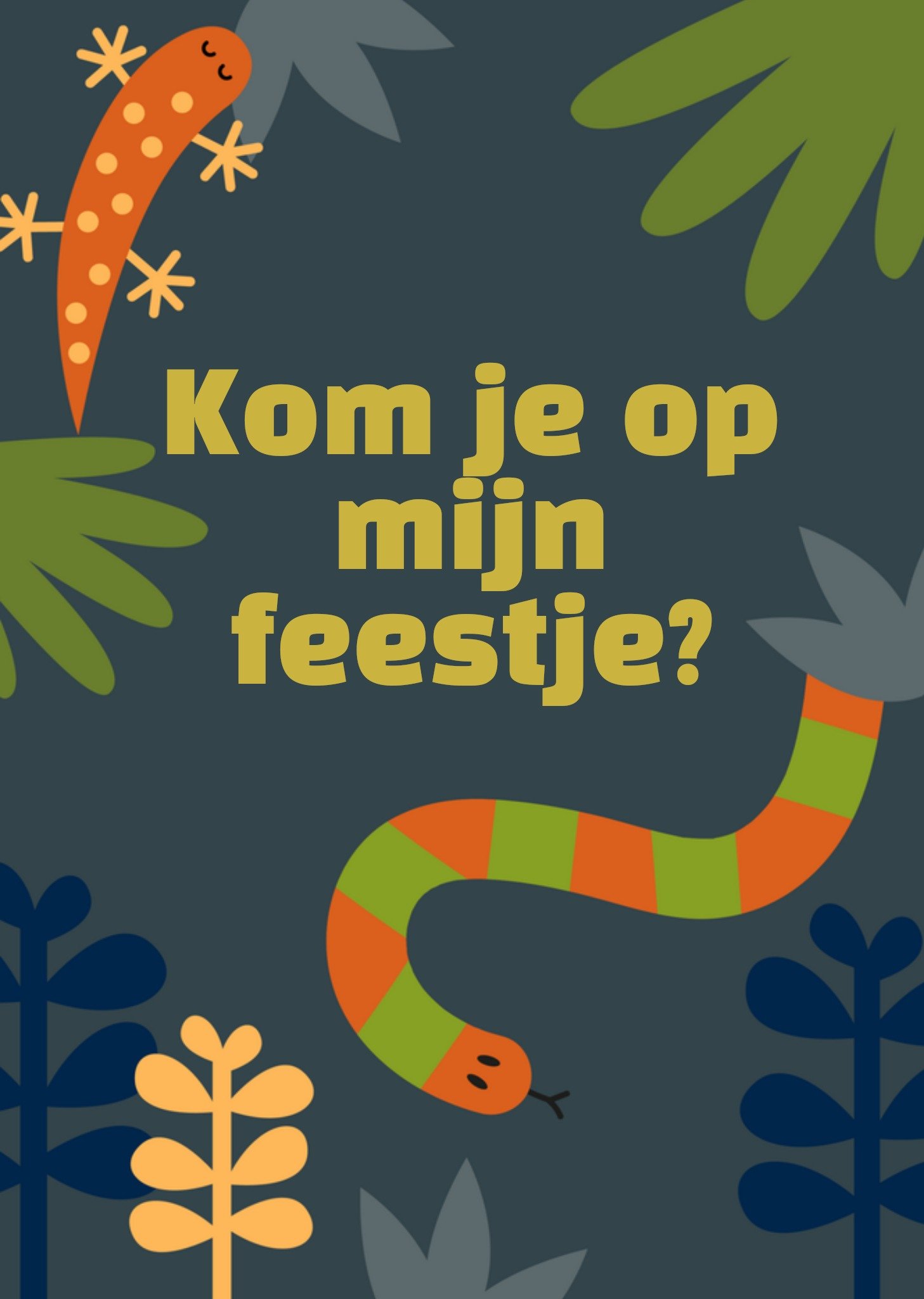 Kinderfeest Jungle Slang Kaart Greetz