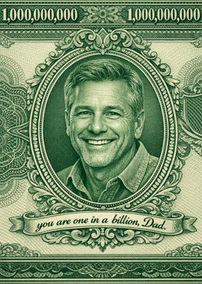 One In A Billion Geldbiljet Foto Upload Papa Kaart