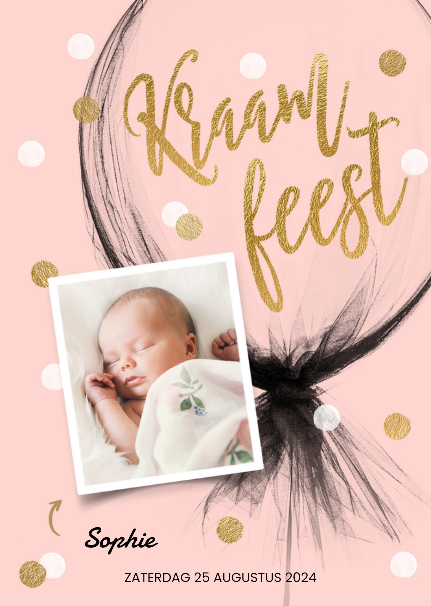 Kraamfeest fotokaart met tekst Kaart Luckz