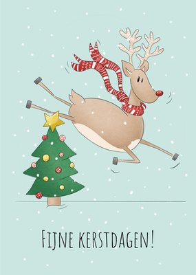 Studio Fred Illustraties | Kerstkaart | Rendier | Aanpasbare tekst