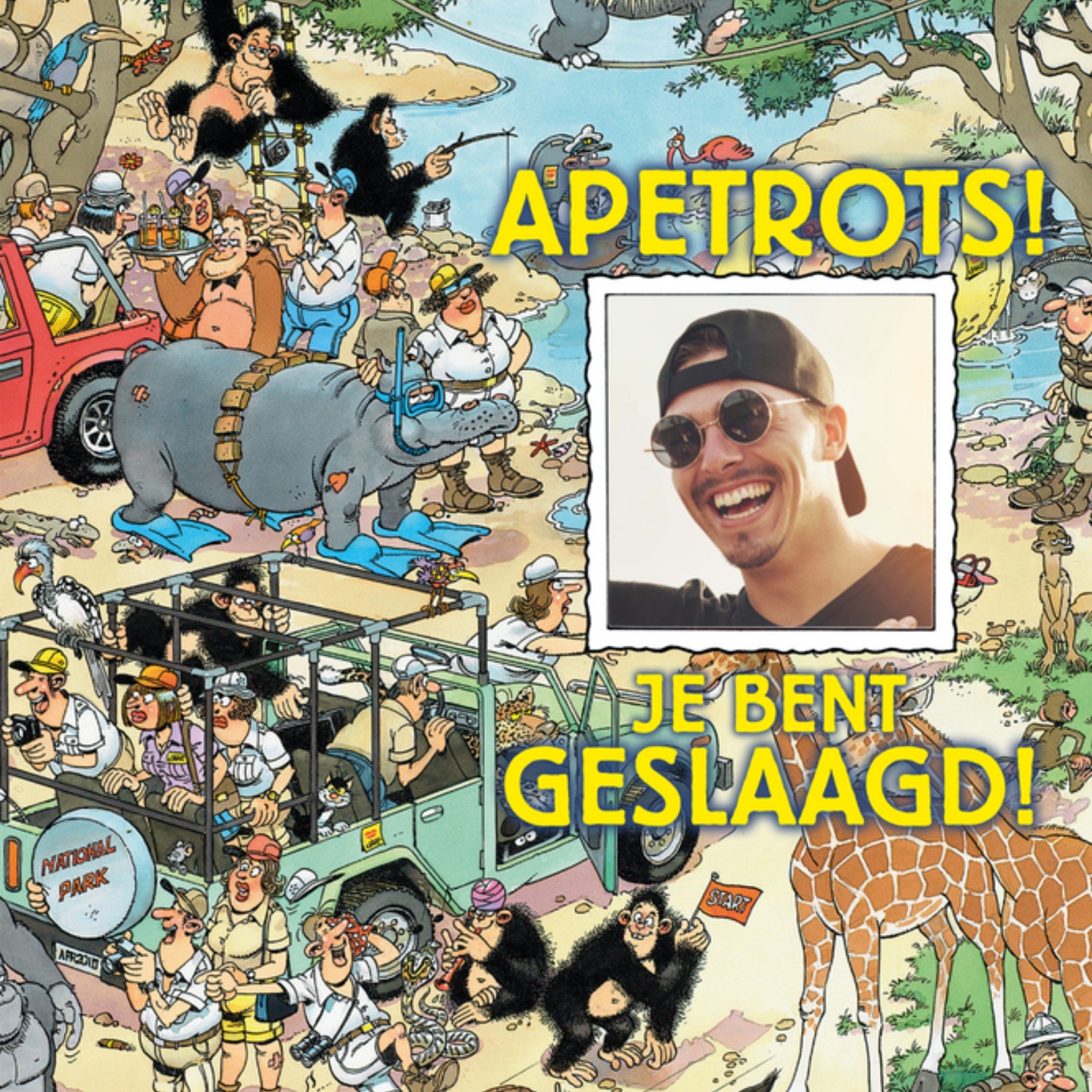 Geslaagd kaart fotokaart Vierkante Kaart Jan van Haasteren