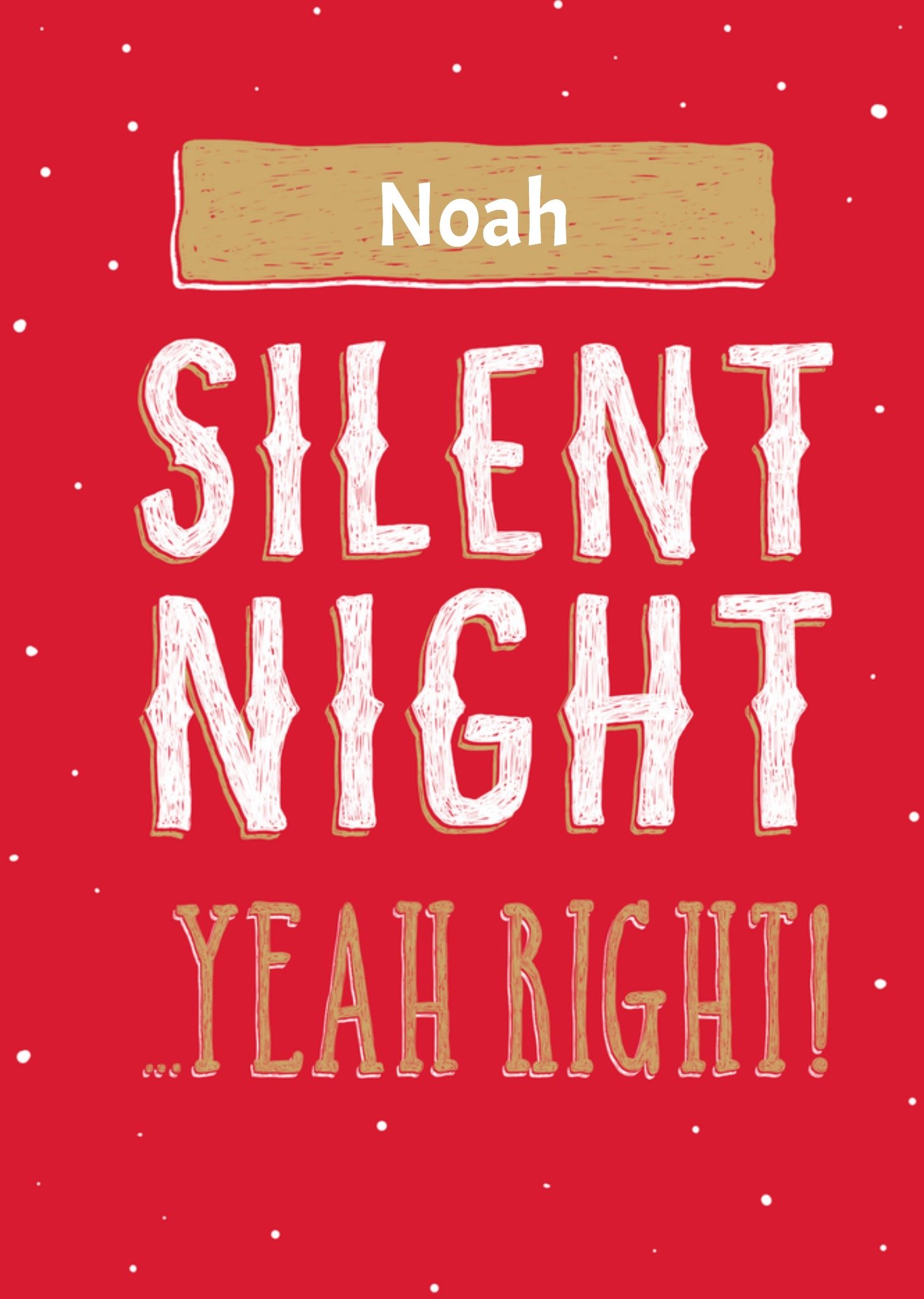 Kerstkaart Rood met eigen naam UK Greetings