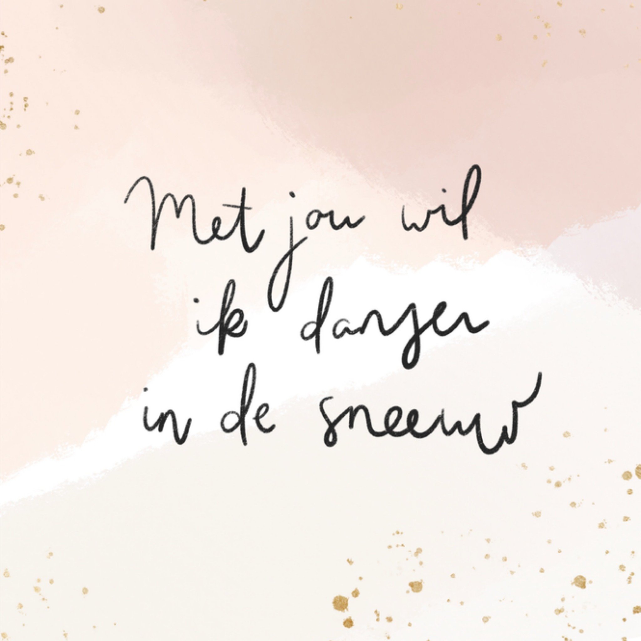 Greetz Kerstkaart Dansen in de sneeuw Vierkant