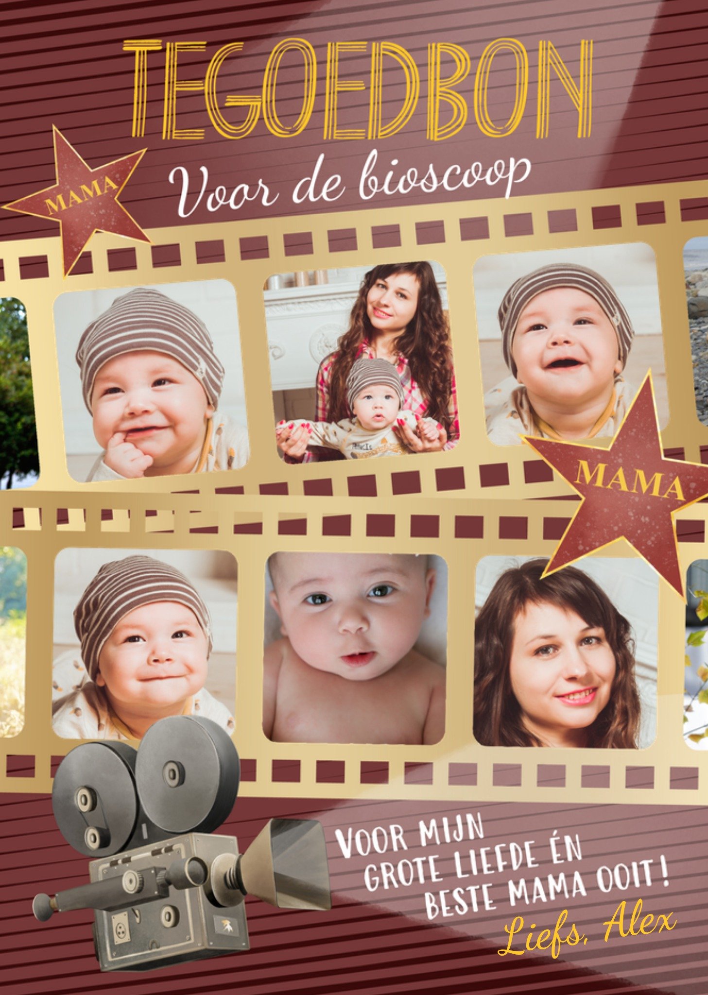 Moederdagkaart tegoedbon voor de bioscoop Kaart Fishuals