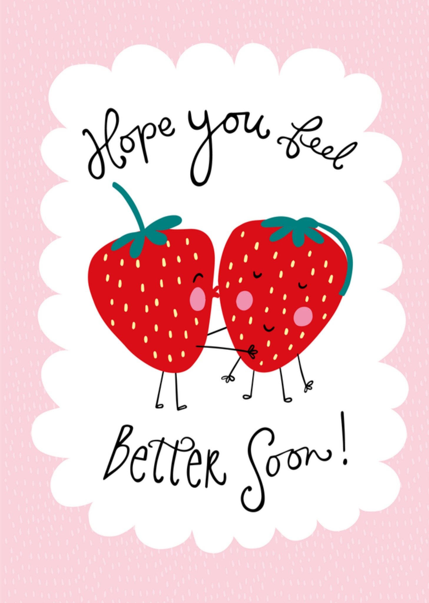 Beterschapskaart Aardbei Kaart Funny Side Up