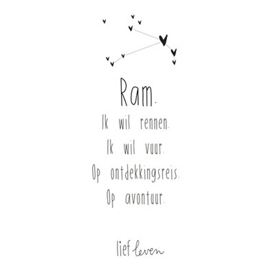 Lief Leven | Sterrenbeeld kaart | Ram