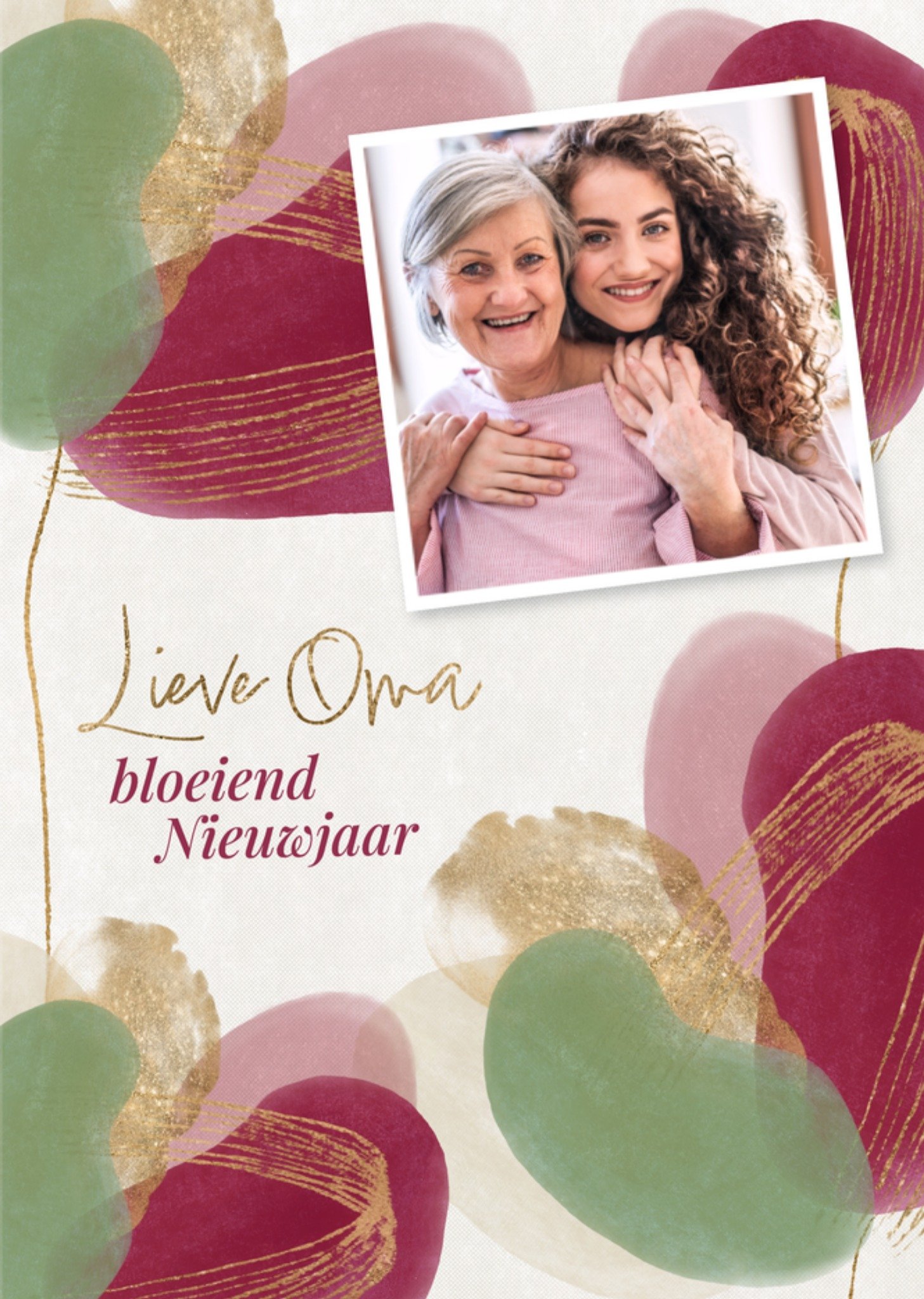 Greetz Nieuwjaarskaart Met foto Lieve Oma Standard Card