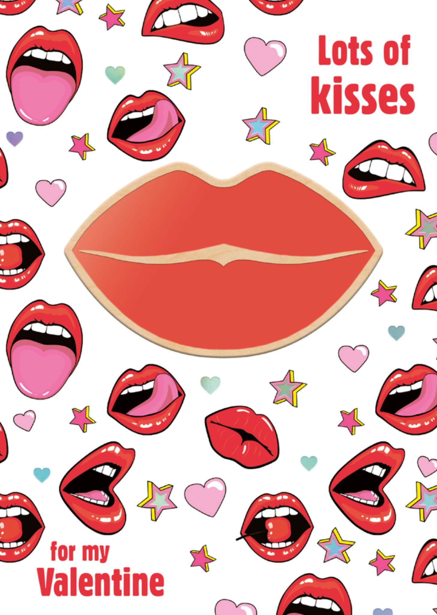 Valentijnskaart lippen kisses Kaart TMS