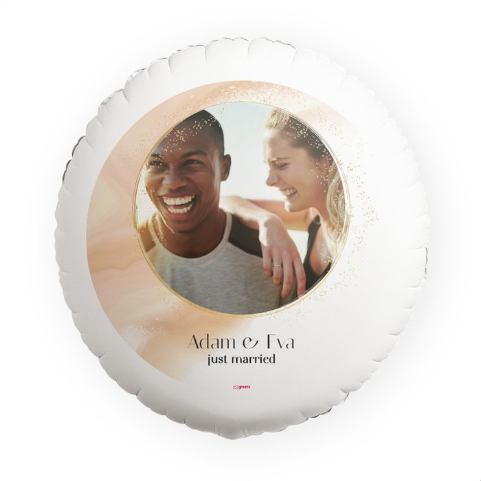 Ballon 'Just married met eigen naam'