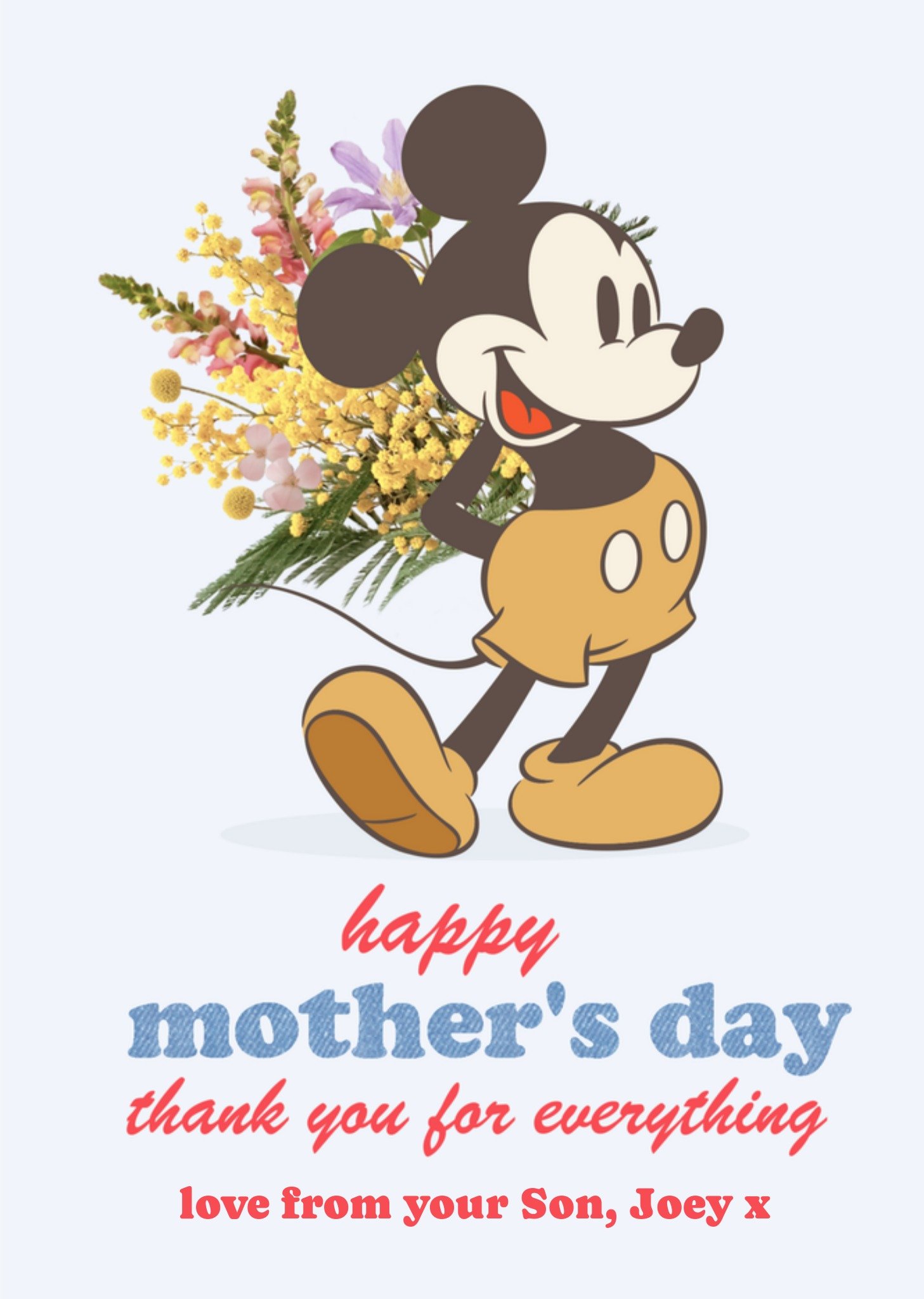 Disney Moederdagkaart Bloemen Kaart Mickey Mouse