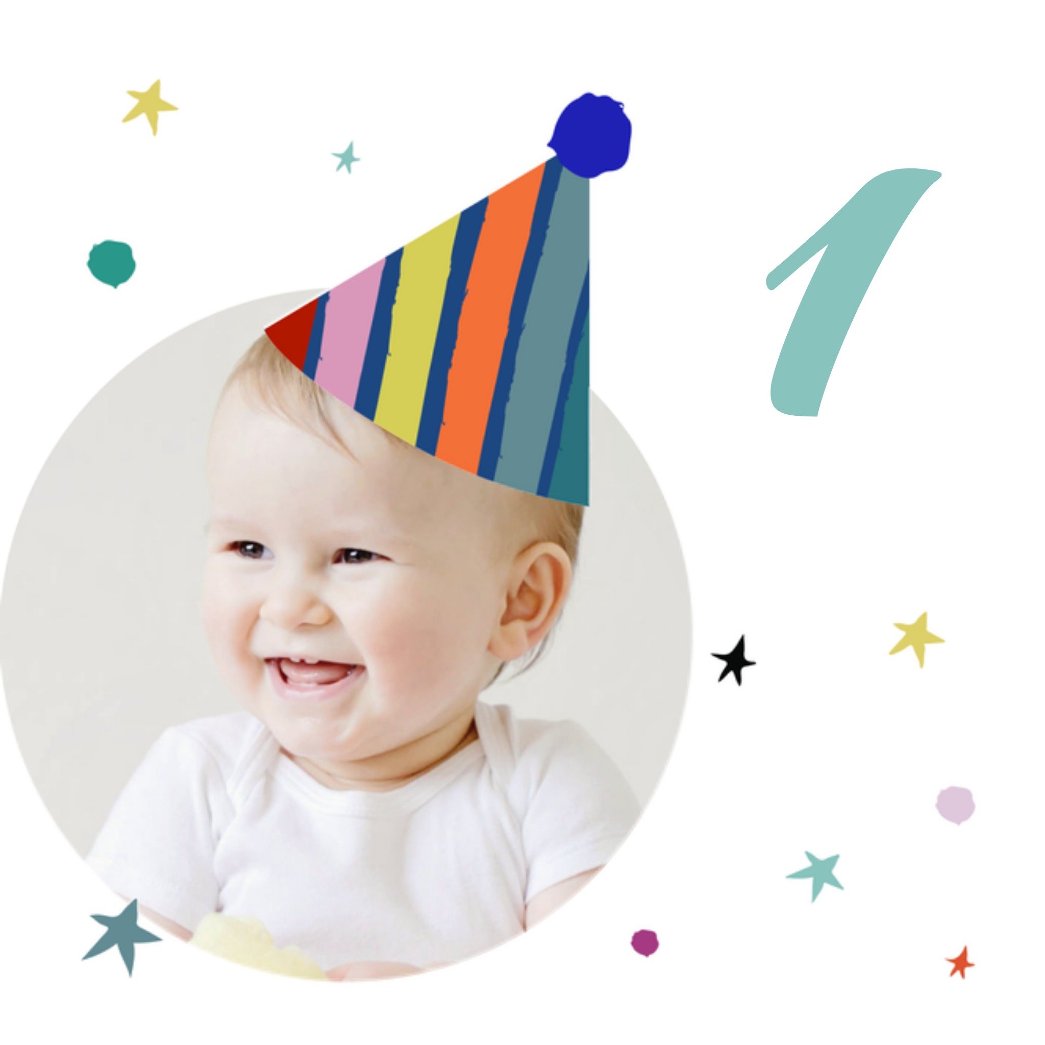 Greetz Verjaardagskaart 1 jaar met eigen foto Vierkant
