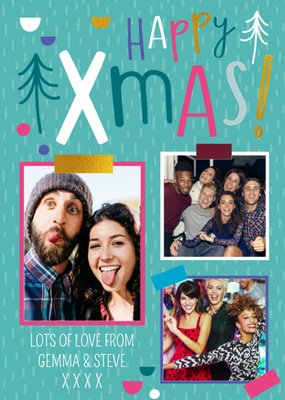 Kleurrijke Typografie Collage Kerstmis Kaart