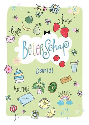 Funny Side Up | Beterschapskaart | met naam