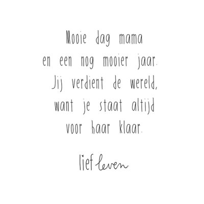 Lief Leven | Verjaardagskaart | Mama