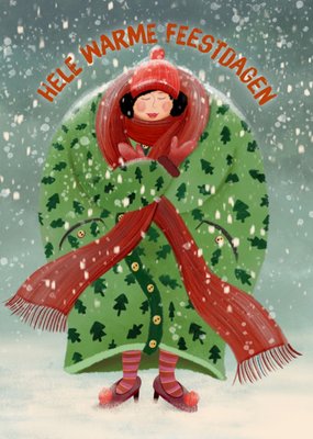 Greetz | Kerstkaart | warme feestdagen | winterjas