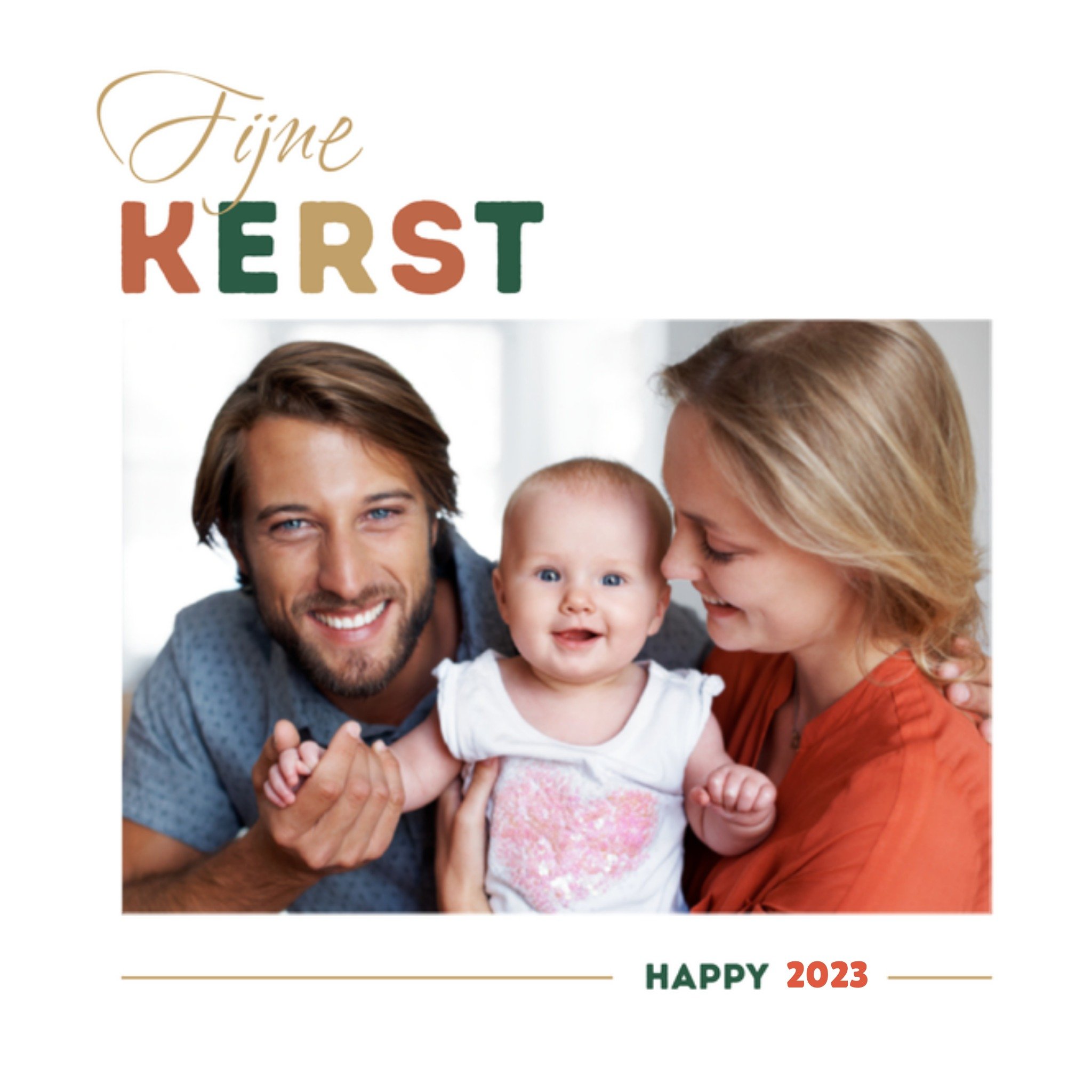 Greetz Kerstkaart fotokaart jaartal Vierkant