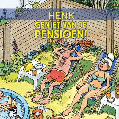 Geniet Van Je Pensioen Grappige Tuin Illustratie Kaart