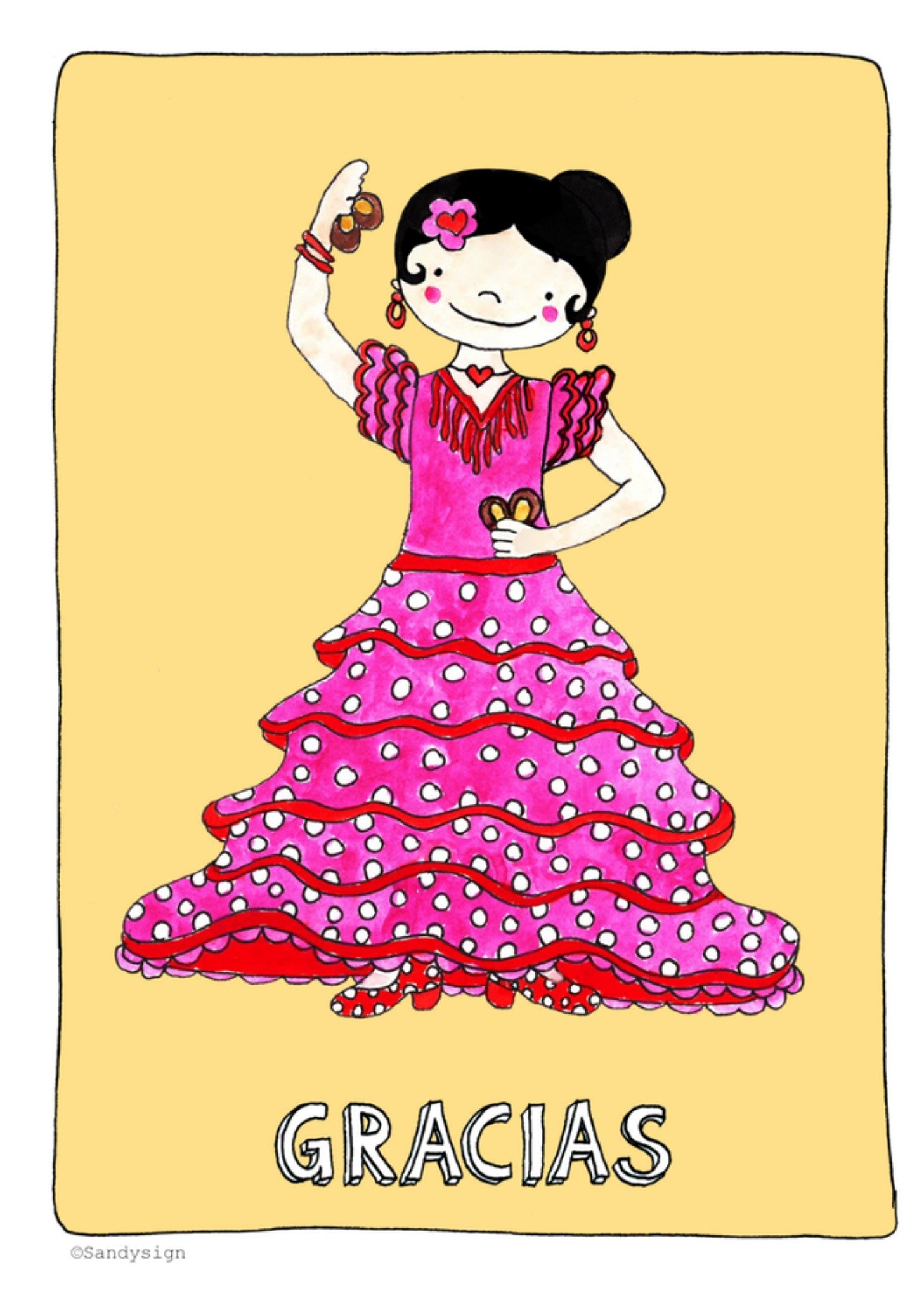 Bedankkaart illustratie Kaart Sandysign